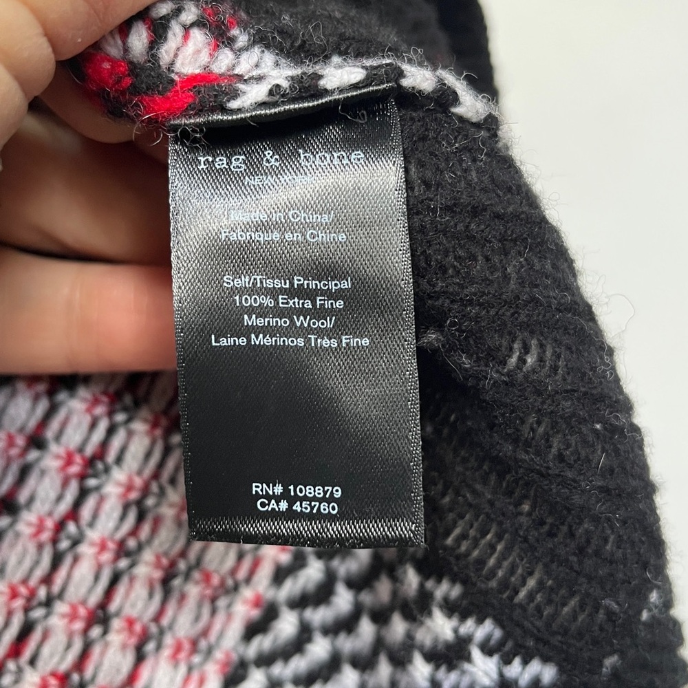 Rag & Bone Gabby V-Neck Preppy Wool Sweater - Picture 5 of 5